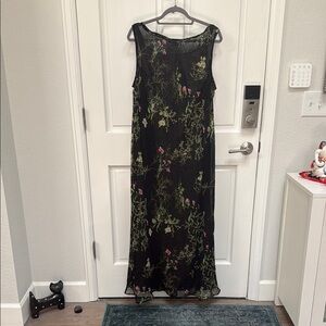 Carole Little II EUC 16w Floral and Leopard Maxi Dress